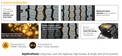 Conti HDL 3 LTL Heavy Haul, Single Axle, Long Haul Drive