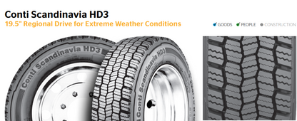 Conti Scandinavia HD3 19.5" Regional Drive for Extreme Weather Conditions