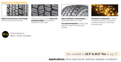 Conti Scandinavia HD3 19.5" Regional Drive for Extreme Weather Conditions